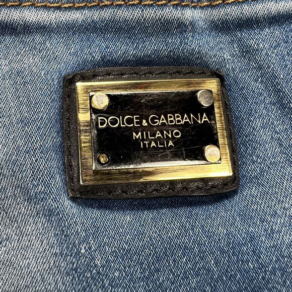 Dolce & Gabbana Girly Jeans Women’s EU6 Low Rise Slim Blue Stretch Denim Italy - Picture 9 of 14